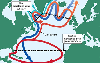 Map showing the OSNAP deployment location in the North Atlantic Ocean